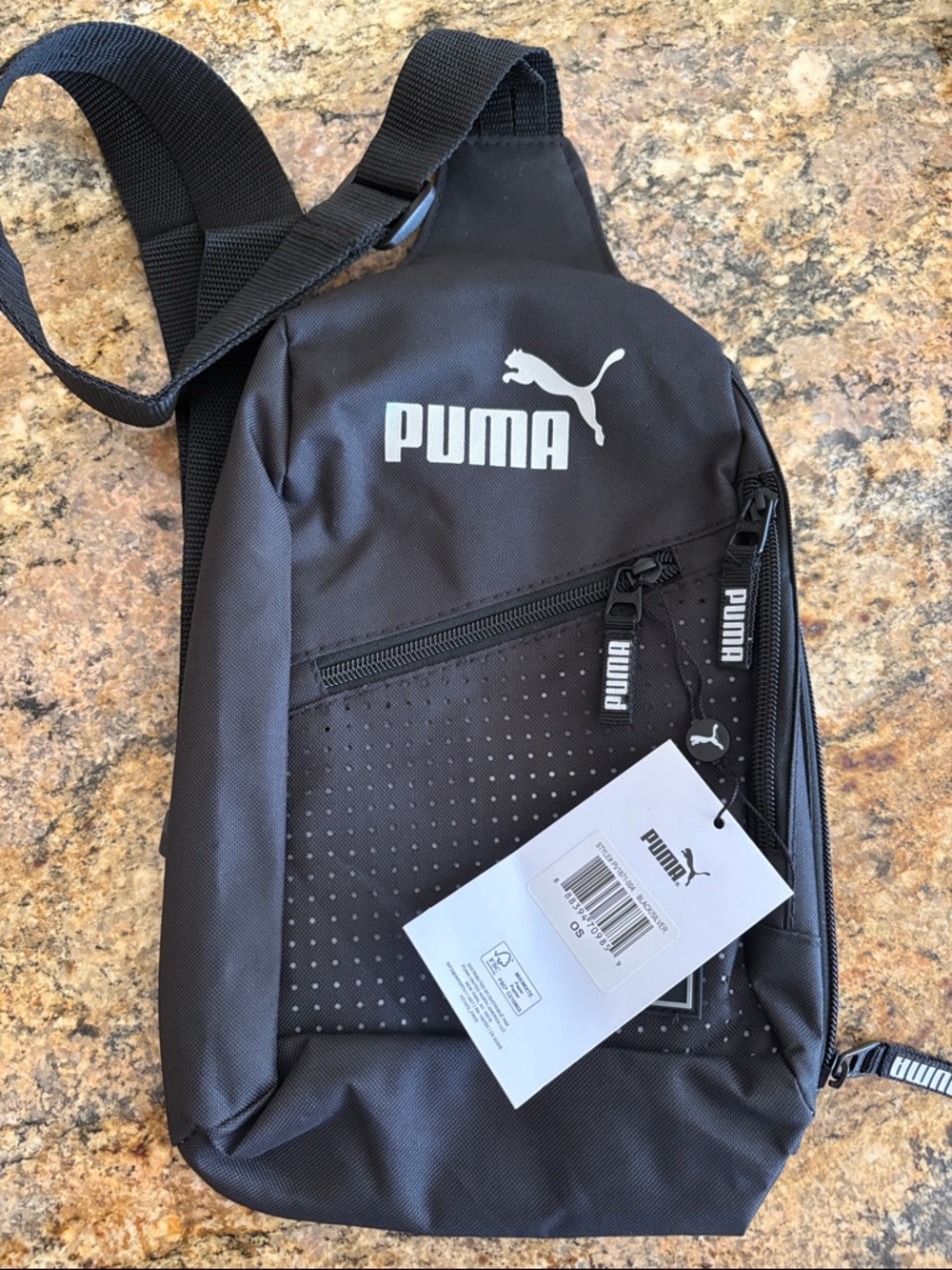 PUMA BLACK/SILVER SHOULDER SLING BAG/NWT